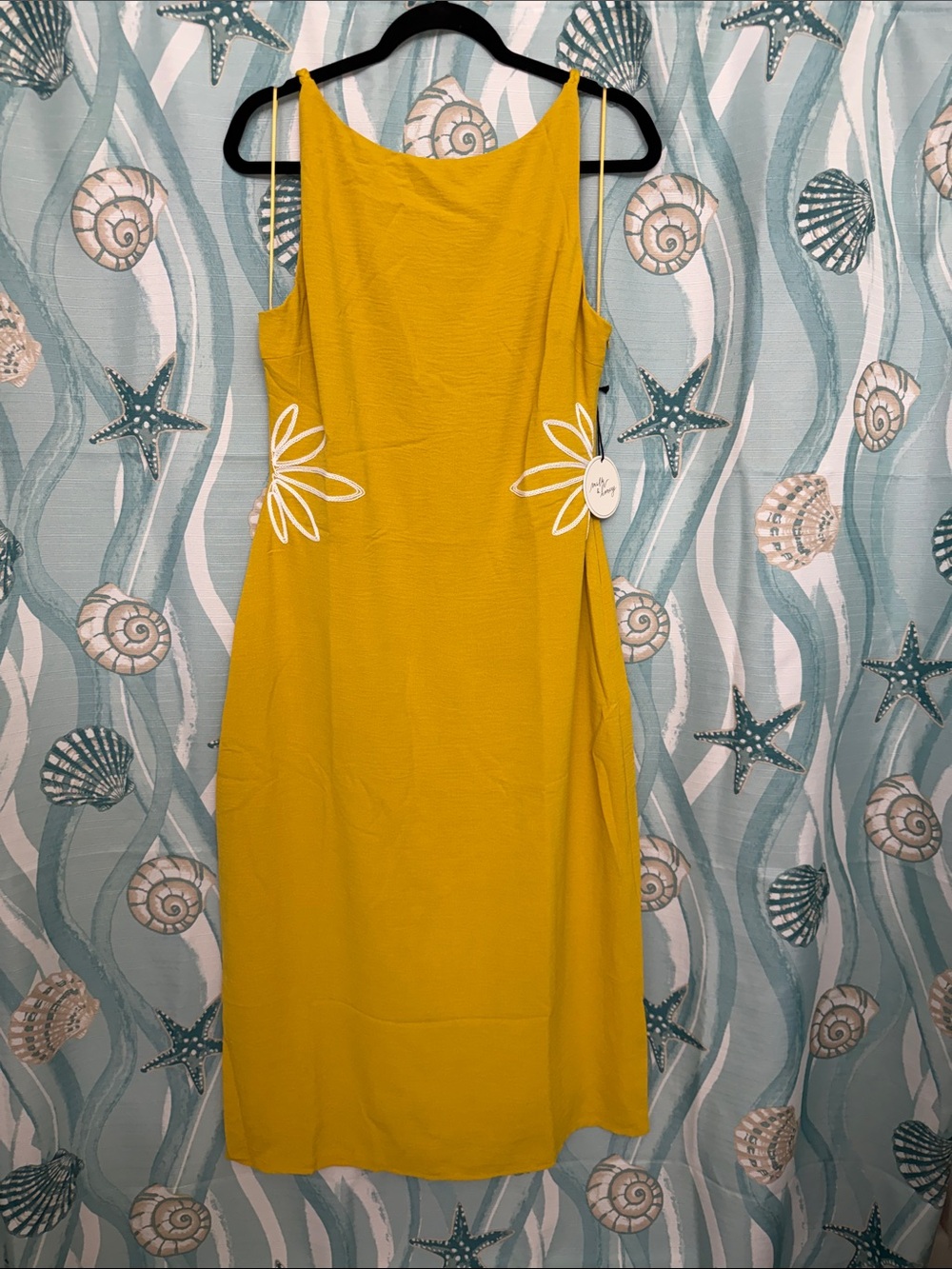 Yellow Floral Accent Slip Dress